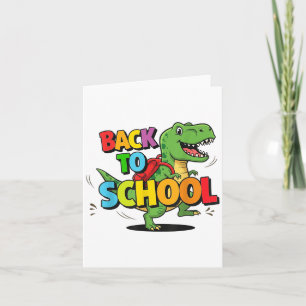 Zurück zur Schule Funny Colorful Dinosaurier Carto Karte