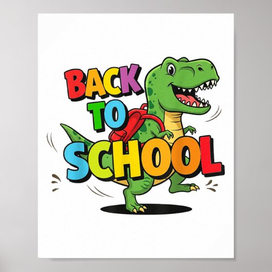 Zurück zur Schule Funny Colorful Dinosaurier Carto Poster (Vorne)