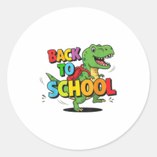 Zurück zur Schule Funny Colorful Dinosaurier Carto Runder Aufkleber