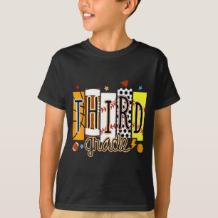 Zurück zur Schule Fußball Baseball Basketball drit T-Shirt