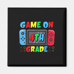 Zurück zur Schule Game On 4. Klasse Lustiger Gamer Magnet