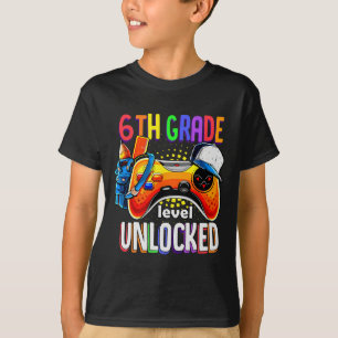 Zurück zur Schule Gamepad Sechste Stufe Unloc T-Shirt