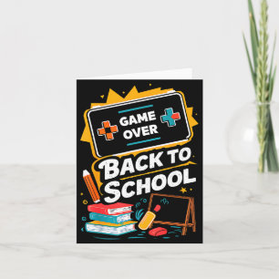 Zurück zur Schule Gamer Level Up Neues Schuljahr Karte