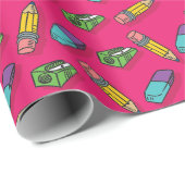 zurück zur Schule | Geschenk des Lehrers Geschenkpapier (Rolleneckpunkt)