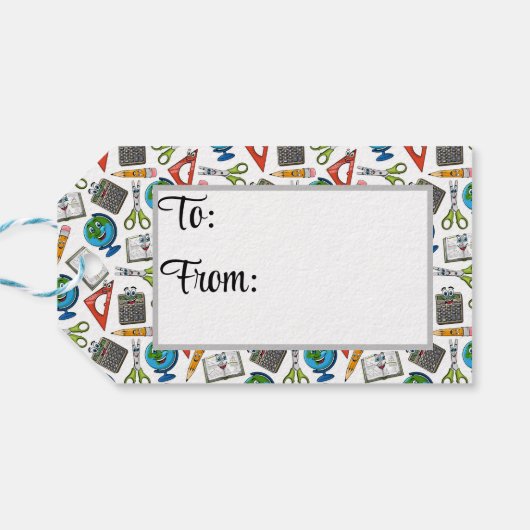 Zurück zur Schule Geschenkanhänger (Rückseite Horizontal)