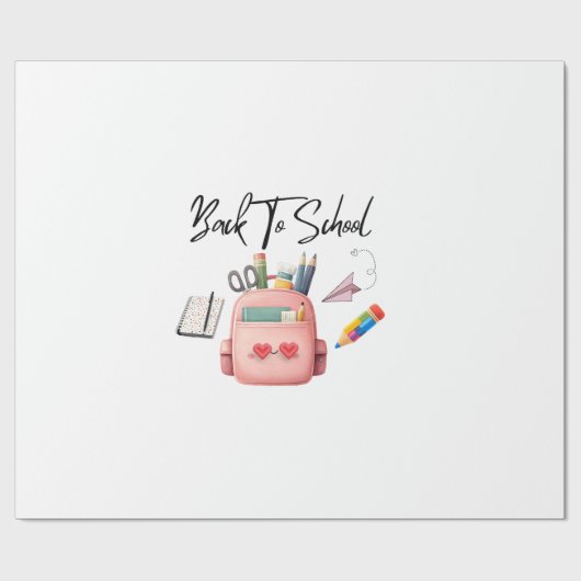 Zurück zur Schule  Geschenkpapier (Flach)