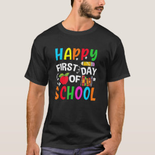Zurück zur Schule Glücklicher erster Schultag Lehr T-Shirt