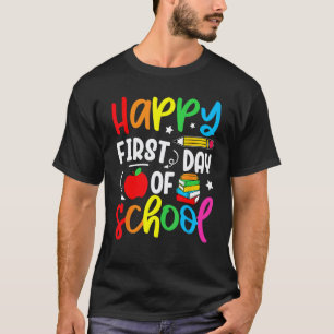 Zurück zur Schule Glücklicher erster Schultag Lehr T-Shirt