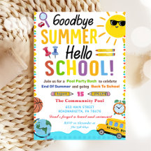 Zurück zur Schule Good Bye Summer Hello School