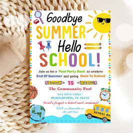 Zurück zur Schule Good Bye Summer Hello School Einladung