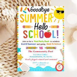 Zurück zur Schule Good Bye Summer Hello School Einladung