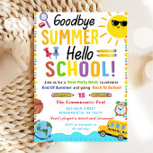 Zurück zur Schule Good Bye Summer Hello School Einladung