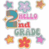 zurück zur Schule, hallo 2. Klasse Aufkleber (Vorderseite)