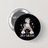 Zurück zur Schule Hallo 3. Klasse Rainbow Unicorn Button (Vorne & Hinten)