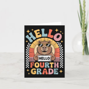 Zurück zur Schule Hallo 4. Klasse Capybara Vierte Karte