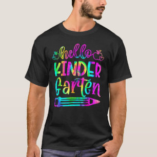 Zurück zur Schule Hallo Kindergarten Tie Dye Lehre T-Shirt