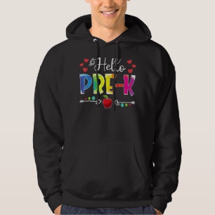 Zurück zur Schule Hallo Pre K Girls Boys Lehrer St Hoodie