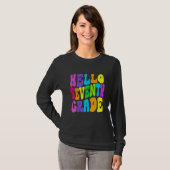 Zurück zur Schule Hallo Siebte Klasse Erster Schul T-Shirt (Vorne ganz)