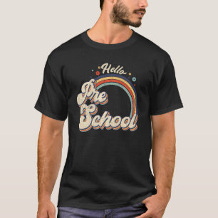 Zurück zur Schule Hallo Vorschule Regenbogen Vinta T-Shirt