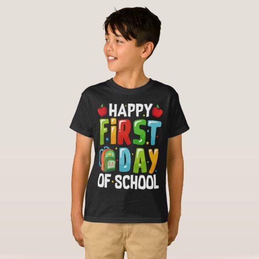 Zurück zur Schule - Happy First Day of School Chil T-Shirt (Vorne ganz)