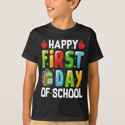 Zurück zur Schule - Happy First Day of School Chil T-Shirt (Vorderseite)
