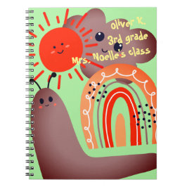 Zurück zur Schule | Happy Smile Cloud Sun Snail Na Notizblock