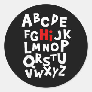Zurück zur Schule Hi Alphabet Briefe für Frauen Mä Runder Aufkleber