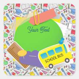 Zurück zur Schule. Hintergrund der Schulversorgung Quadratischer Aufkleber