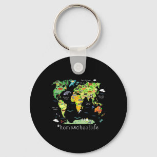 Zurück zur Schule Homeschool Weltkarte Geographie Schlüsselanhänger
