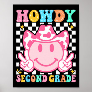 Zurück zur Schule Howdy Zweite Klasse Süßer Cowboy Poster