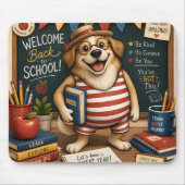 Zurück zur Schule Hund PNG, Süßes Lehrer-Hund-Desi Mousepad (Vorne)