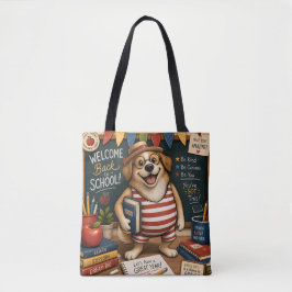 Zurück zur Schule Hund PNG, Süßes Lehrer-Hund-Desi Tasche