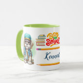 Zurück zur Schule Hunde tragen Rucksack Personalis Tasse (Vorderseite Links)