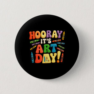 Zurück zur Schule Hurra Es ist Kunsttag Kunstlehre Button