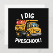 Zurück zur Schule I Dig Preschool Dump Truck Dankeskarte (Vorne/Hinten)