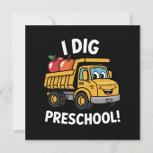Zurück zur Schule I Dig Preschool Dump Truck Dankeskarte (Vorderseite)