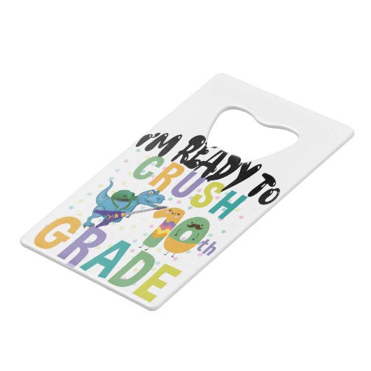 Zurück zur Schule Ich bin bereit, den 10. Geldbeutel Flaschenöffner (Rückseite Schrägansicht)