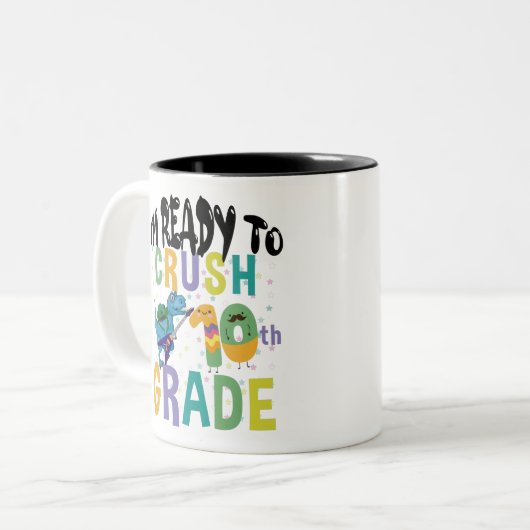 Zurück zur Schule Ich bin bereit, den 10. Zweifarbige Tasse (Vorderseite Links)