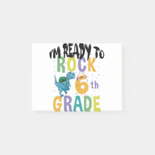 Zurück zur Schule Ich bin bereit, die 6. Klasse zu Post-it Klebezettel