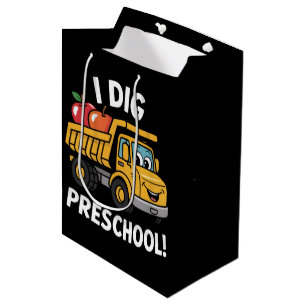 Zurück zur Schule Ich grabe Vorschul-Dump-Truck Mittlere Geschenktüte