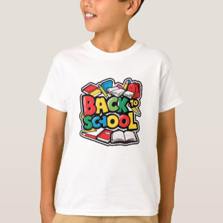 Zurück zur Schule Illustration – Farbige Cartoon T-Shirt