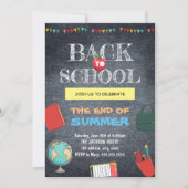 Zurück zur Schule im Chalkboard Einladung (Vorderseite)