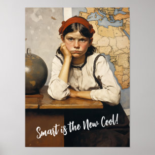 Zurück zur Schule im Stil von Norman Rockwell Zeic Poster