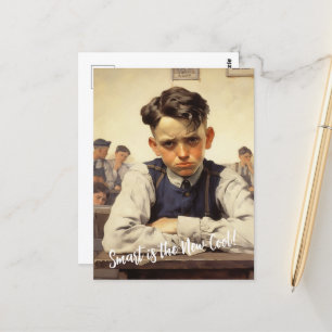 Zurück zur Schule im Stil von Norman Rockwell-Zeic Postkarte