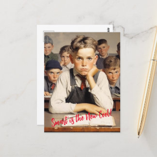 Zurück zur Schule im Zeichenstil von Norman Rockwe Postkarte