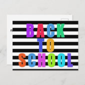 Zurück zur Schule | Imitate mit Stich Ankündigungspostkarte (Vorne/Hinten)