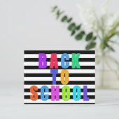 Zurück zur Schule | Imitate mit Stich Ankündigungspostkarte (Stehend Vorderseite)