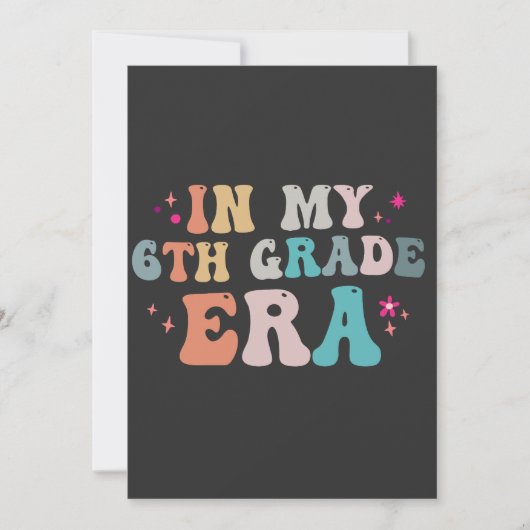 Zurück zur Schule in meinem Lehrer der 6. Klasse Einladung (Vorderseite)