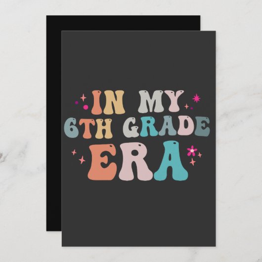 Zurück zur Schule in meinem Lehrer der 6. Klasse Einladung (Vorne/Hinten)