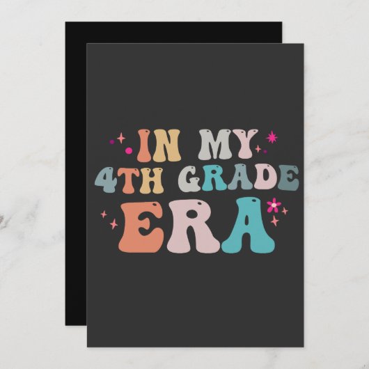 Zurück zur Schule in meiner 4. Klasse Einladung (Vorne/Hinten)